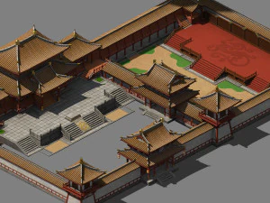 architettura generale del complesso-palazzo Modello 3D