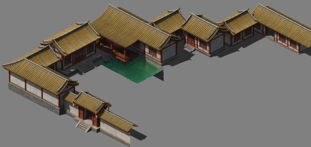 general mansion-front yard-architecture Modèle 3D .c4d .max .obj .3ds .fbx .stl .blend 