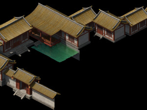 general mansion-front yard-architecture Modèle 3D