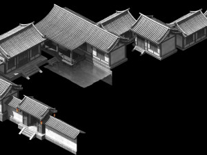 general mansion-front yard-architecture Modèle 3D