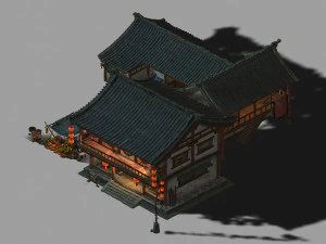 ринок-ресторан-магазин одягу 12 3D Модель