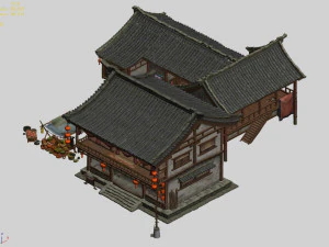 market-restaurant-clothing shop 12 3D Model