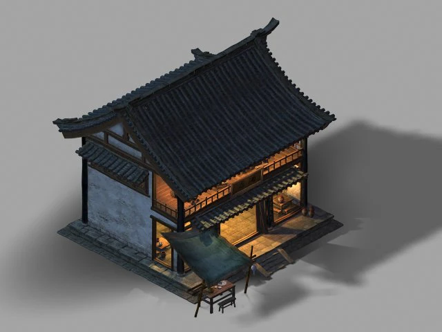 बाज़ार-रेस्तरां 36 बाईं ओर 3D मॉडल .c4d .max .obj .3ds .fbx .stl .blend 