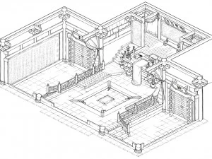 jingzhao mansion lobby-general mansion 12 3D Model