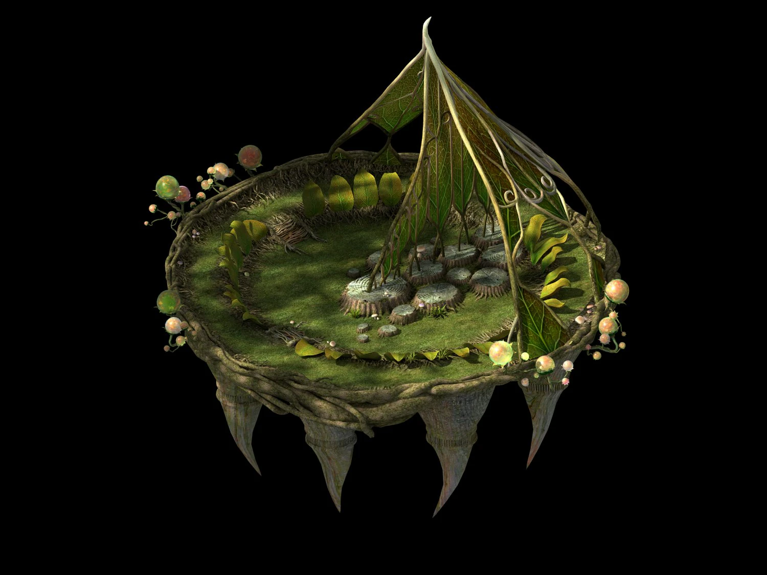 elf-forest-tree heart city-platform 3D Model .c4d .max .obj .3ds .fbx .stl .blend 