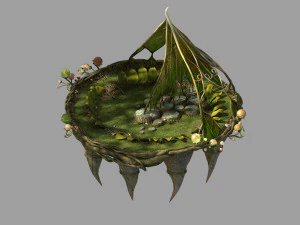 elf-forest-tree heart city-platform 3D Model
