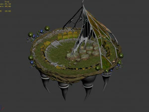elf-forest-tree heart city-platform 3D Model