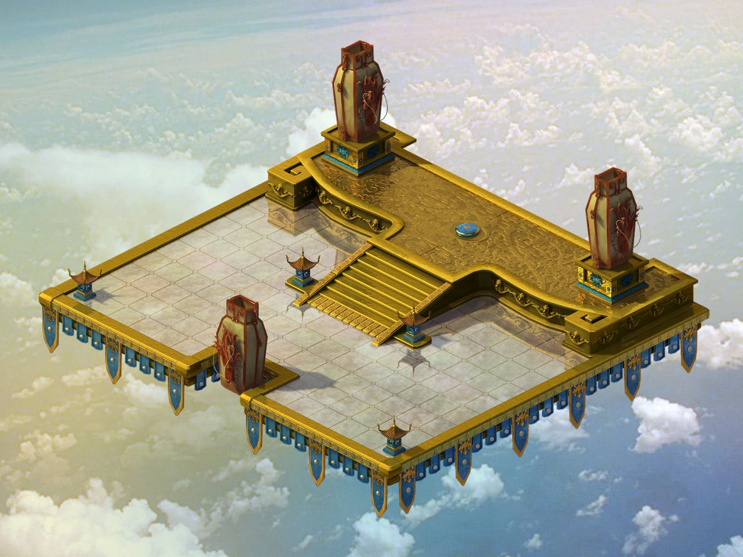 landscape-guangmu tianwang-tianshang square 32 3D Model .c4d .max .obj .3ds .fbx .stl .blend 