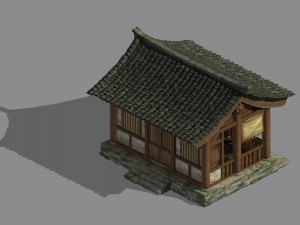 tavern-folk house-double storey building 23 3D 模型
