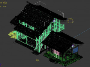 tavern-folk house-double storey building 23 3D 模型