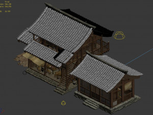tavern-folk house-double storey building 23 3D 模型