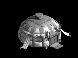 barracks-big tent 361 3D Model