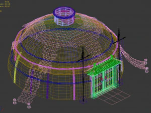 barracks-big tent 361 3D Model