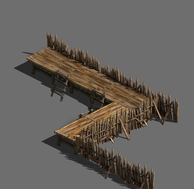 barracks-floating terrace 25 3D Модель .c4d .max .obj .3ds .fbx .stl .blend 