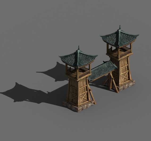 barracks-tower 75 3D Модель .c4d .max .obj .3ds .fbx .stl .blend 