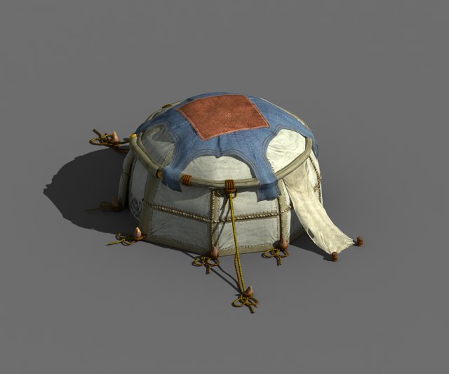 barracks-small tent-37 3D Model .c4d .max .obj .3ds .fbx .stl .blend