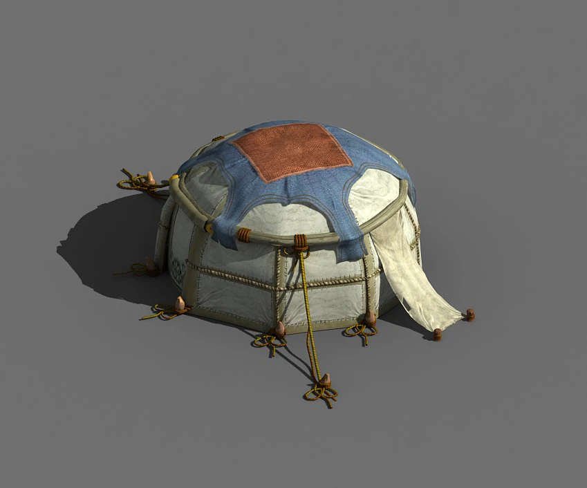barracks-small tent-37 3D Model .c4d .max .obj .3ds .fbx .stl .blend 