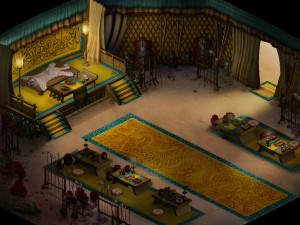 blue barracks-big tent-indoor 3D मॉडल