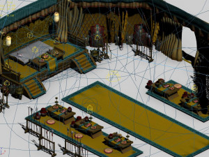 blue barracks-big tent-indoor 3D मॉडल