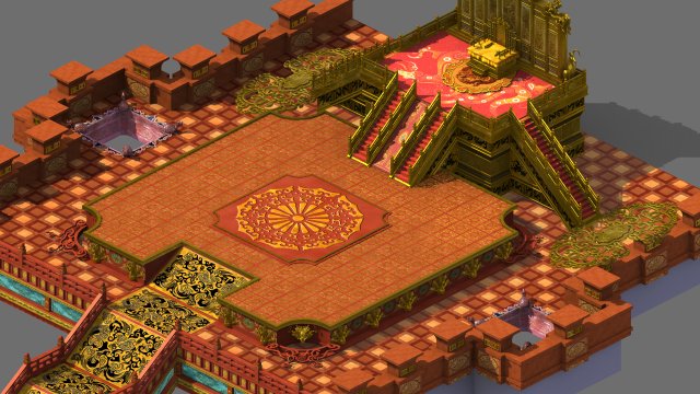 lingxiao palace-throne 3D-Modell .c4d .max .obj .3ds .fbx .stl .blend 