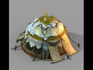 yurt-tent-red style 01 3D Model