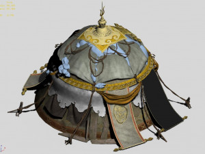 yurt-tent-red style 01 3D Model