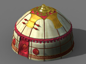 yurt-tent-red style 02 3D Model