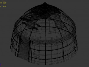 yurt-tent-red style 02 3D Модель