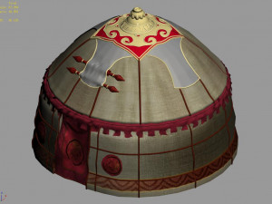 yurt-tent-red style 02 3D Модель