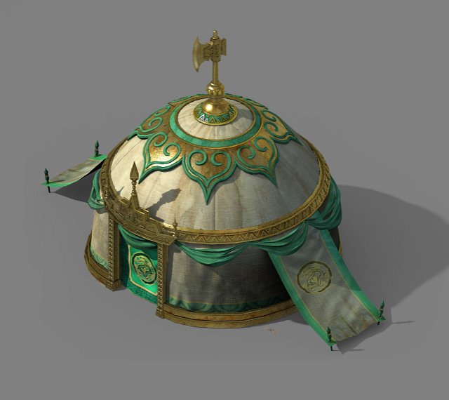 mongolia-military-green tent 12 Modello 3D .c4d .max .obj .3ds .fbx .stl .blend