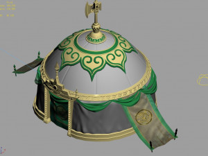 mongolia-military-green tent 12 Modello 3D