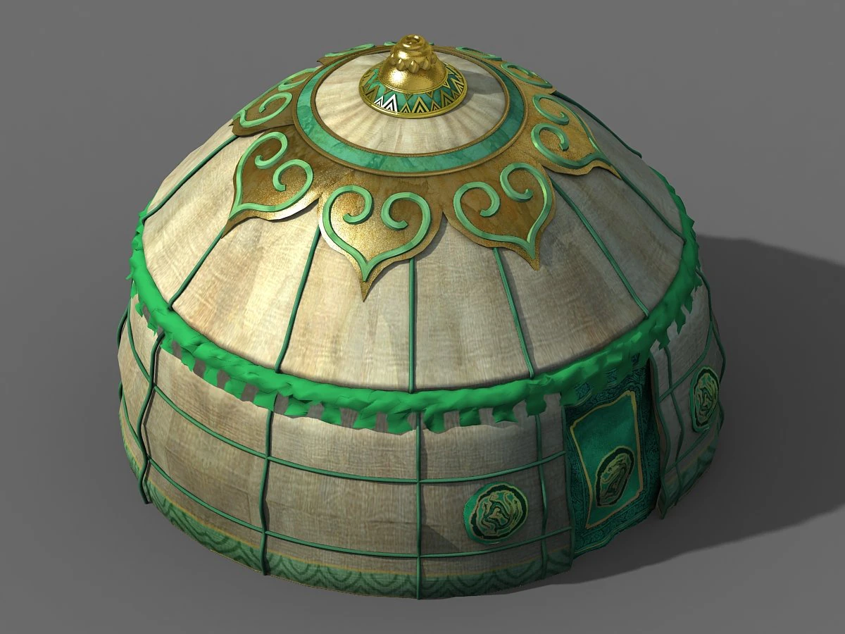 mongolia-military-green tent 13 3D Model .c4d .max .obj .3ds .fbx .stl .blend 