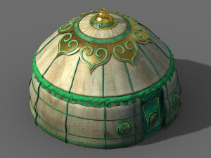 mongolia-military-green tent 13 3D मॉडल