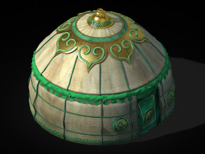 mongolia-military-green tent 13 Model 3D