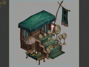 national crafts-bronze mirror booth 12 3D Model