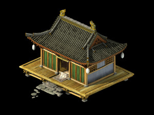 peony square-musician room Modello 3D