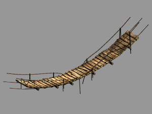 plank-suspension bridge-trail bridge 12 3D Model