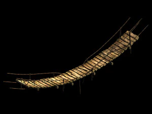 plank-suspension bridge-trail bridge 12 3D Model