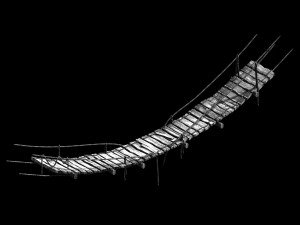 plank-suspension bridge-trail bridge 12 3D Model