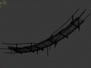 plank-suspension bridge-trail bridge 12 3D Model