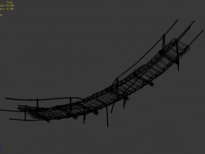 plank-suspension bridge-trail bridge 12 3D Model