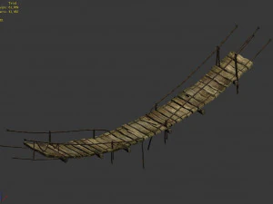 plank-suspension bridge-trail bridge 12 3D Model
