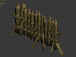 wood-guardrail-fence 0 3D Model