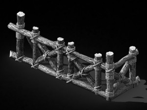 wood-guardrail-fence 01 3D Модель