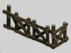 wood-guardrail-fence 01 3D Модель