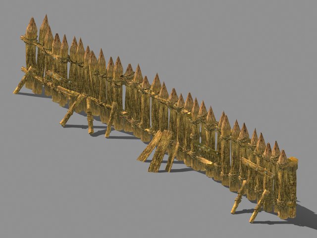 wood-guardrail-fence 02 3D Модель .c4d .max .obj .3ds .fbx .stl .blend 