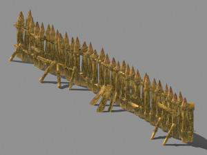 wood-guardrail-fence 02 3D 모델