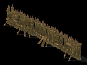 wood-guardrail-fence 02 3D Модель