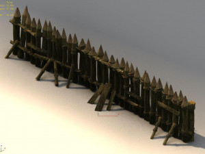 wood-guardrail-fence 02 3D Модель