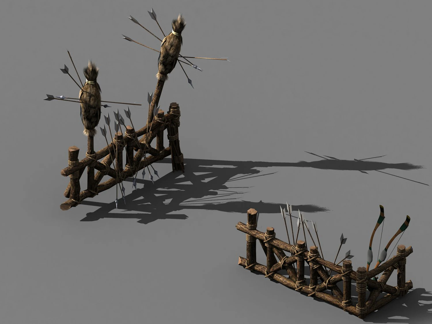 wood-guard-fence-arrow 01 3D Model .c4d .max .obj .3ds .fbx .stl .blend 
